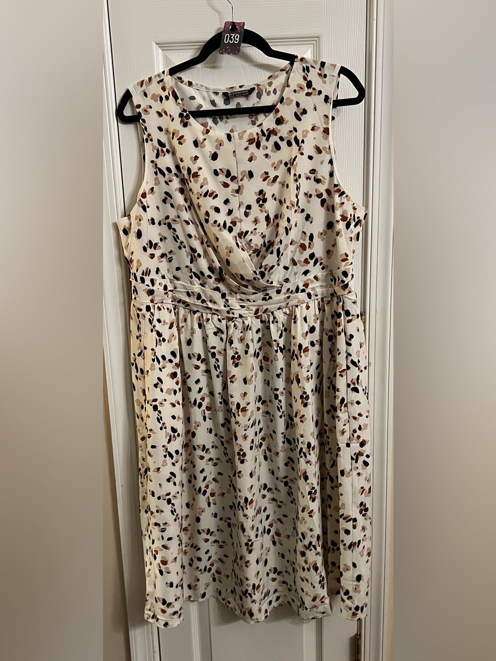 BloomChic Sleeveless Ivory Floral Print Wrap Dress